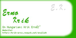 erno krik business card